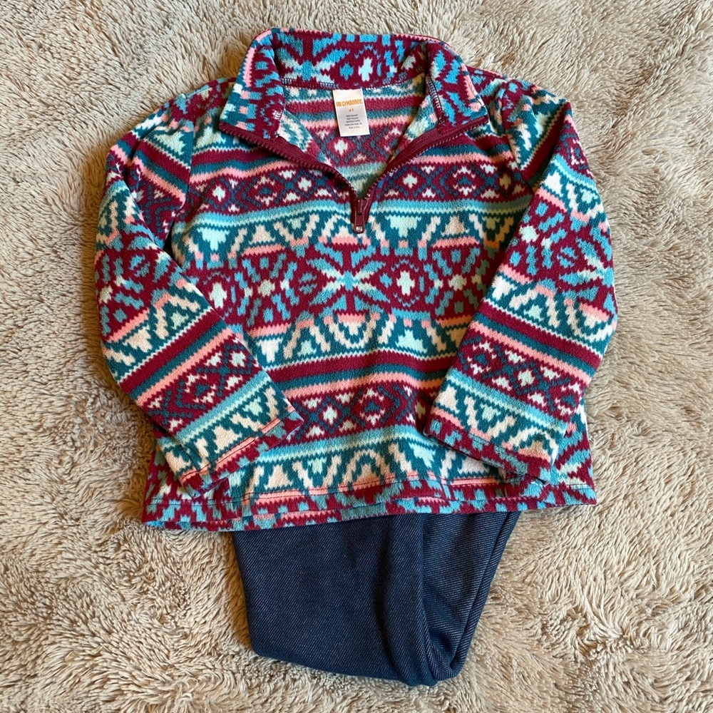 Gymboree Fleece Jacket & Lined Leggings 4T Set